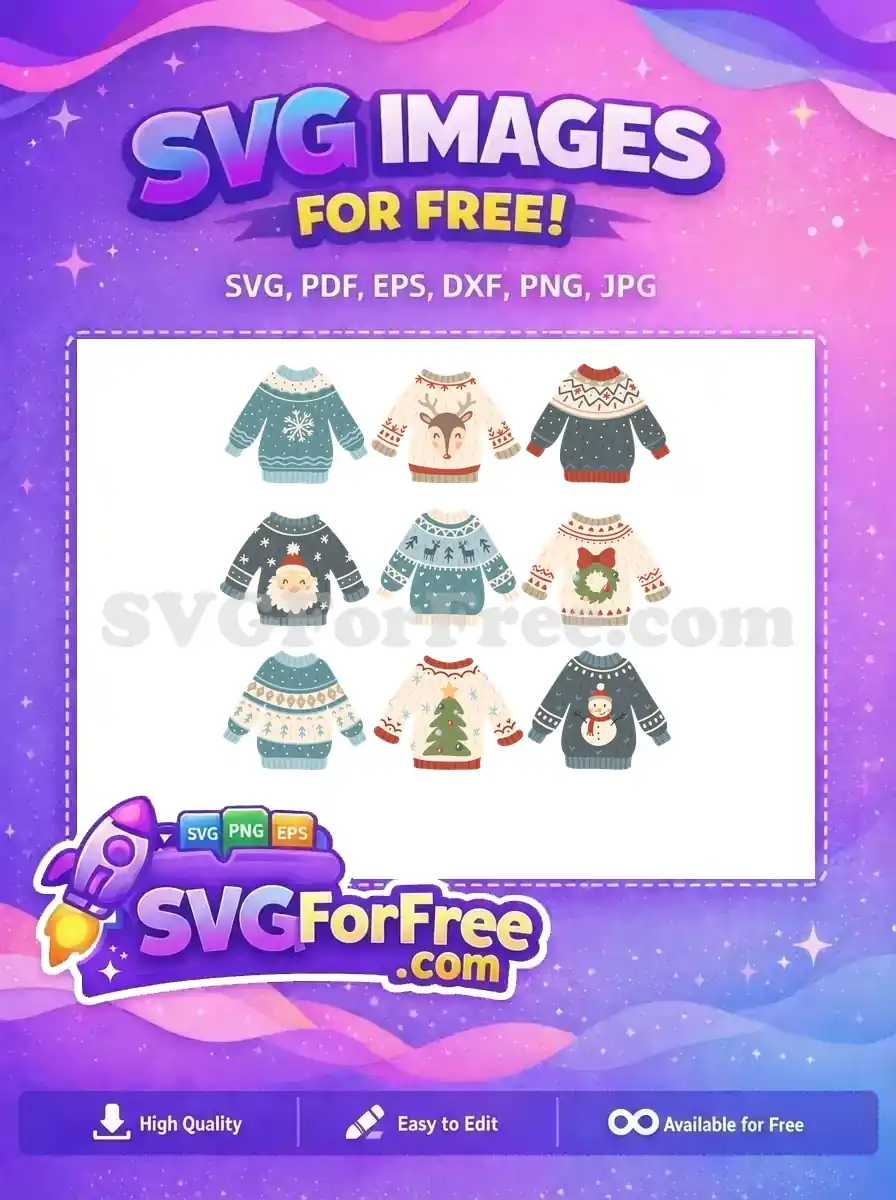 Free Ugly Sweater Pattern Free Christmas Holidays Easter Free SVG - Instant Download