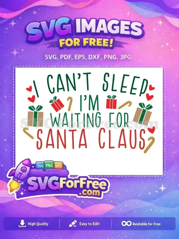 Free Presents Hearts Free Candy Cane Waiting Santa Free SVG