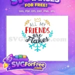 Free Red Dotted Letters Free Blue Snowflake All Friends Free SVG - Instant Download