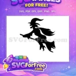 Free Pointy Hat Free Broom Ride Halloween Free SVG - Instant Download