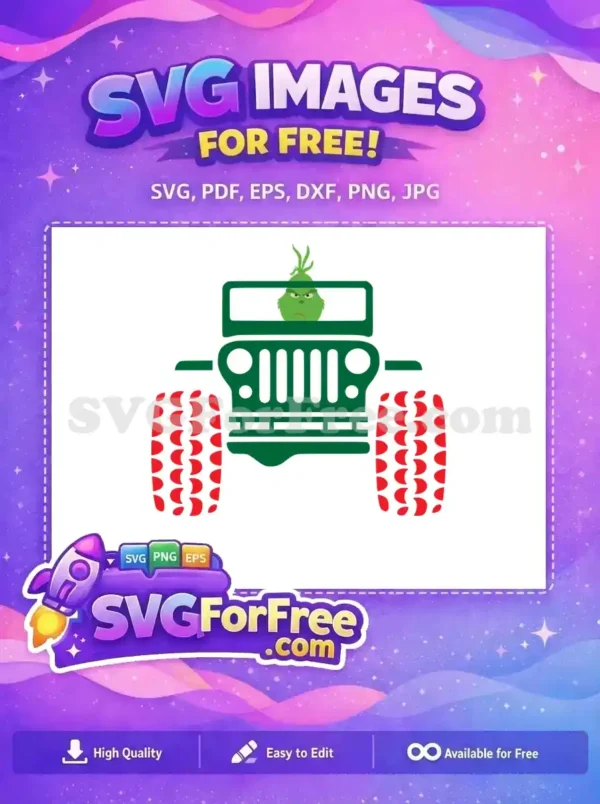 Free Grinch Angry Face Free Big Red Tires Christmas Free SVG