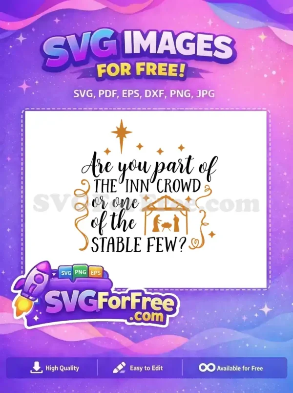 Free Nativity Scene Free Inn Crowd Stable Few Christmas Free SVG