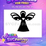Free Angel Wings Free Heart Christmas Holidays Free SVG - Instant Download