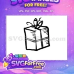 Free Christmas Present Box Free Ribbon Holidays Christmas Free SVG - Instant Download
