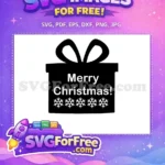 Free Black Gift Free Merry Christmas Holidays Free SVG - Instant Download