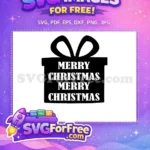 Free Christmas Gift Free Black Bow Merry Christmas Free SVG - Instant Download
