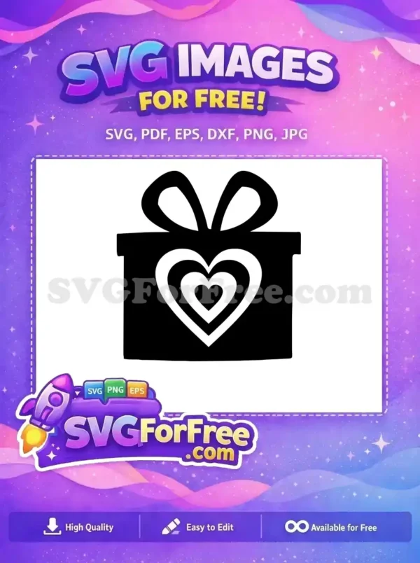 Free Heart Gift Box Free Holidays Christmas Easter Free SVG
