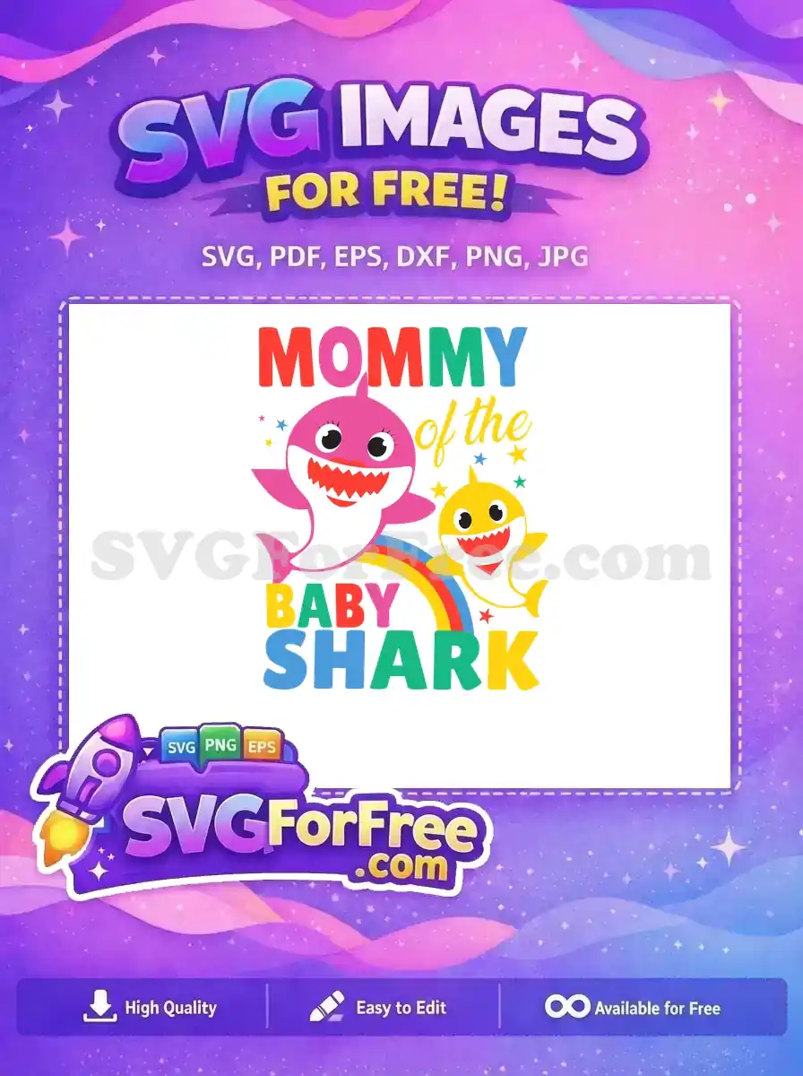 Free Mommy Shark Rainbow Free Baby Shark Holidays Free SVG