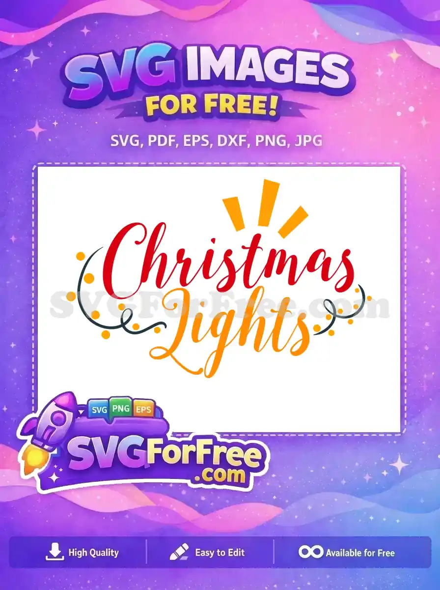 Free Red Script Free Orange Lights Christmas Free SVG