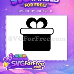 Free Black Gift Free Box Simple Christmas Free SVG