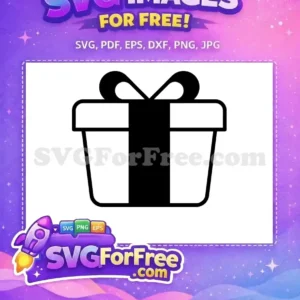 Free Black Gift Free Present Holidays Christmas Free SVG