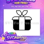 Free Black Giftbox Free Ribbon Holidays Christmas Free SVG - Instant Download