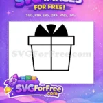 Free Ribboned Present Free Holiday Gift Christmas Free SVG - Instant Download