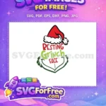 Free Resting Grinch Red Hat Free Resting Grinch Face Free SVG - Instant Download