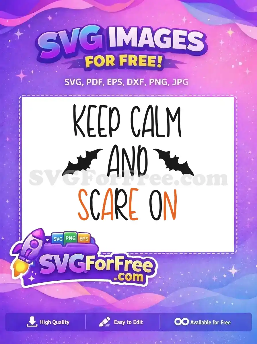 Free Halloween Bats Free Orange Letters Keep Calm Free SVG