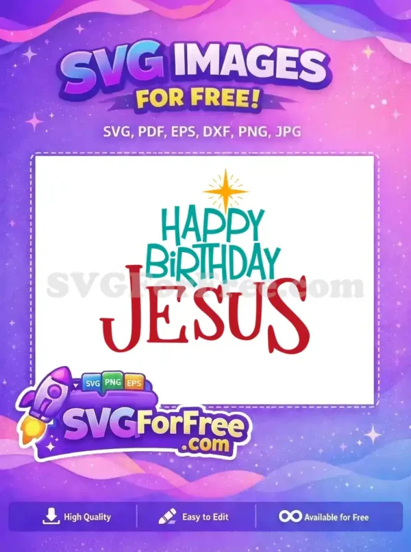 Free Teal Happy Birthday Free Jesus Red Letters Christmas Free SVG