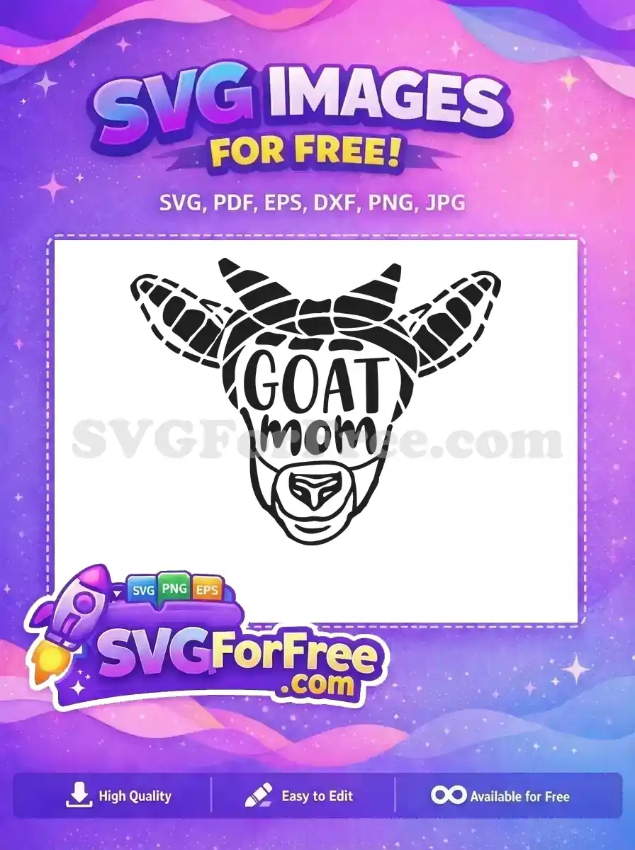 Free Goat Mom Head Free Face Mask Easter Free SVG