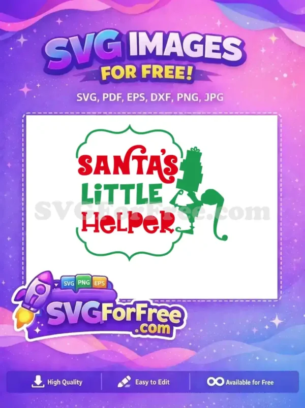 Free Santa's Helper Red Green Free Elf Gift Stack Christmas Free SVG