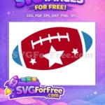 Free Red Football Free Black Stars Sports Free SVG - Instant Download
