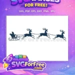 Free Santa Sleigh Reindeer Free Christmas Holiday Silhouette Free SVG 2 - Instant Download
