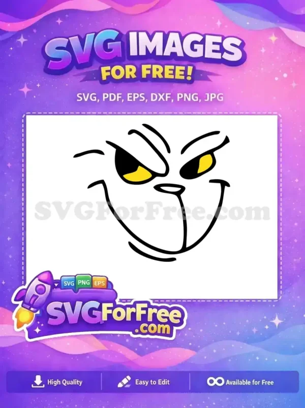 Free Yellow Eyes Free Grinch Smile Christmas Free SVG