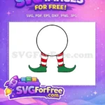 Free Red Stripes Free Green Shoes Christmas Elf Free SVG - Instant Download