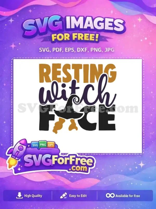 Free Witch Hat Free Resting Face Halloween Free SVG
