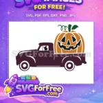 Free Spooky Pumpkin Free Witch Truck Halloween Free SVG - Instant Download