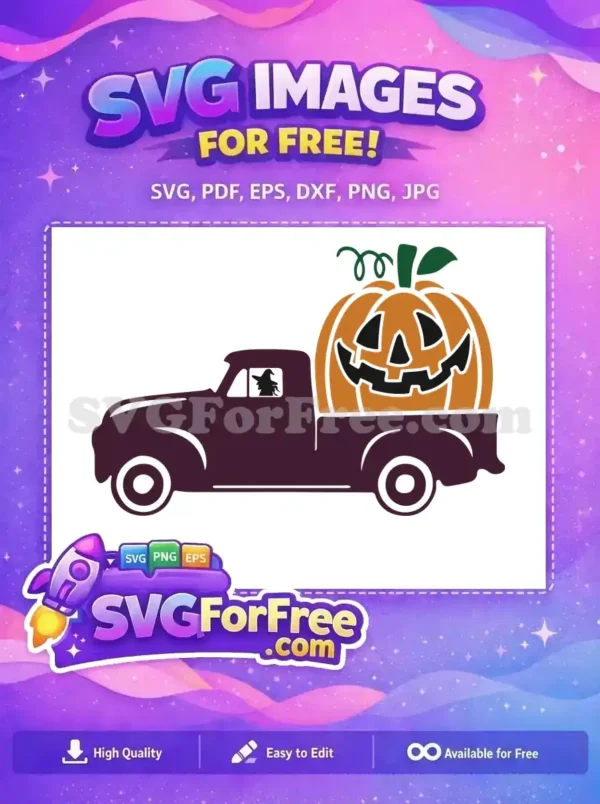 Free Spooky Pumpkin Free Witch Truck Halloween Free SVG Free Spooky Pumpkin Free Witch Truck Halloween Free SVG