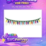 Free Colorful Holiday Lights Free Christmas Easter Garland Free SVG - Instant Download