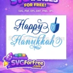 Free Blue Dreidel Free Happy Hanukkah Holidays Free SVG - Instant Download