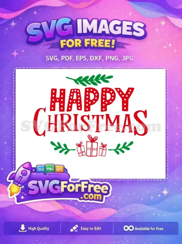 Free Red Polka Dot Free Gift Christmas Decoration Free SVG