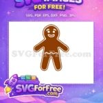 Free Smiling Gingerbread Free Man Christmas Holidays Free SVG - Instant Download