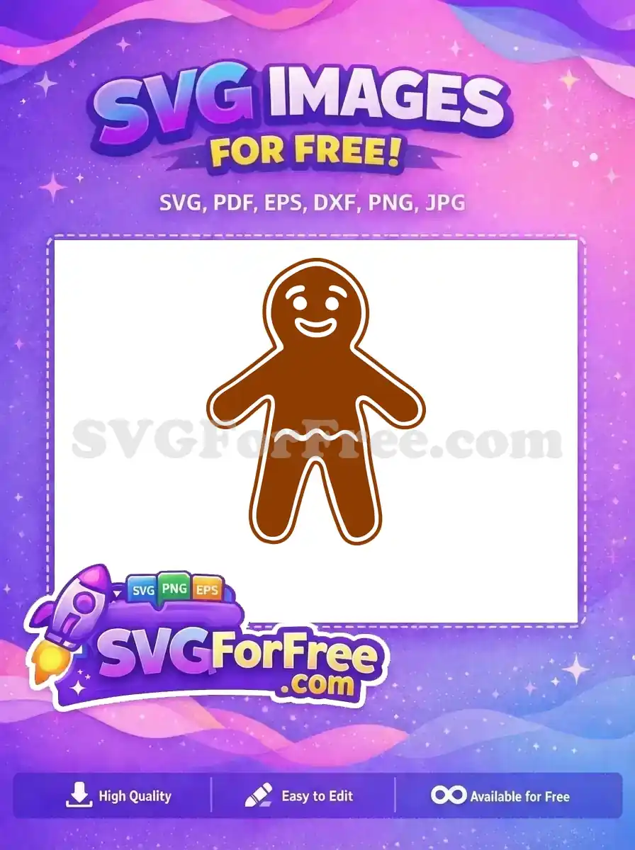 Free Smiling Gingerbread Free Man Christmas Holidays Free SVG