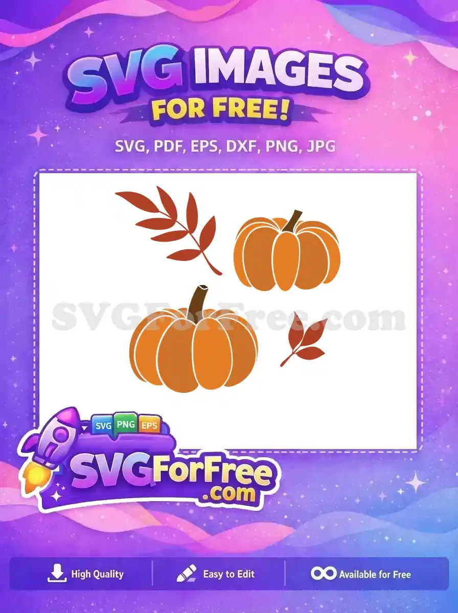 Free Orange Pumpkins Free Fall Leaves Thanksgiving Free SVG