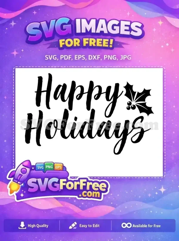 Free Calligraphy Holidays Free Holly Berries Christmas Free SVG