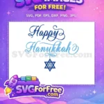 Free Happy Hanukkah Blue Star Free Holiday Celebration Free SVG - Instant Download