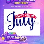 Free Patriotic Ribbon Free July Fourth Celebration Holidays Free SVG - Instant Download