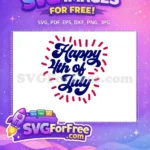 Free Patriotic Design Free Blue Lettering July Free SVG - Instant Download