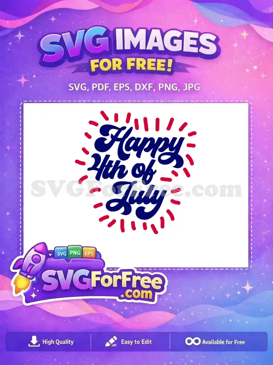 Free Patriotic Design Free Blue Lettering July Free SVG