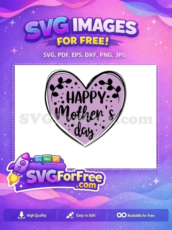 Free Lilac Floral Free Happy Mothers Day Card Free SVG