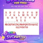 Free Cross Stitch Font Free Red Letters Christmas Free SVG - Instant Download