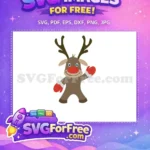 Free Cheerful Reindeer Mittens Free Christmas Holiday Vector Free SVG - Instant Download