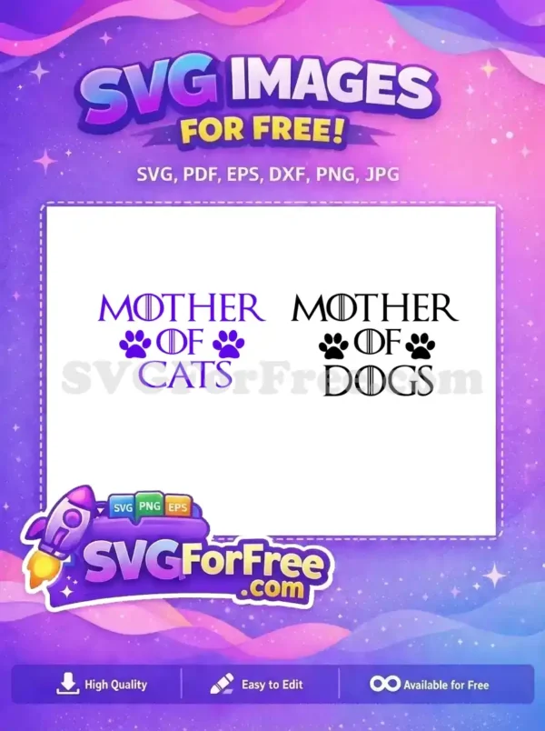 Free Purple Paw Free 'Mother of Cats' Game Free SVG