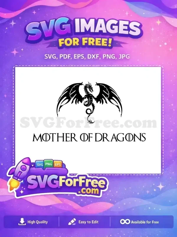 Free Scaled Wings Free Curled Tail Mother Dragons Free SVG