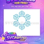 Free Snowflake Monogram Free Blue Ornate Christmas Free SVG - Instant Download