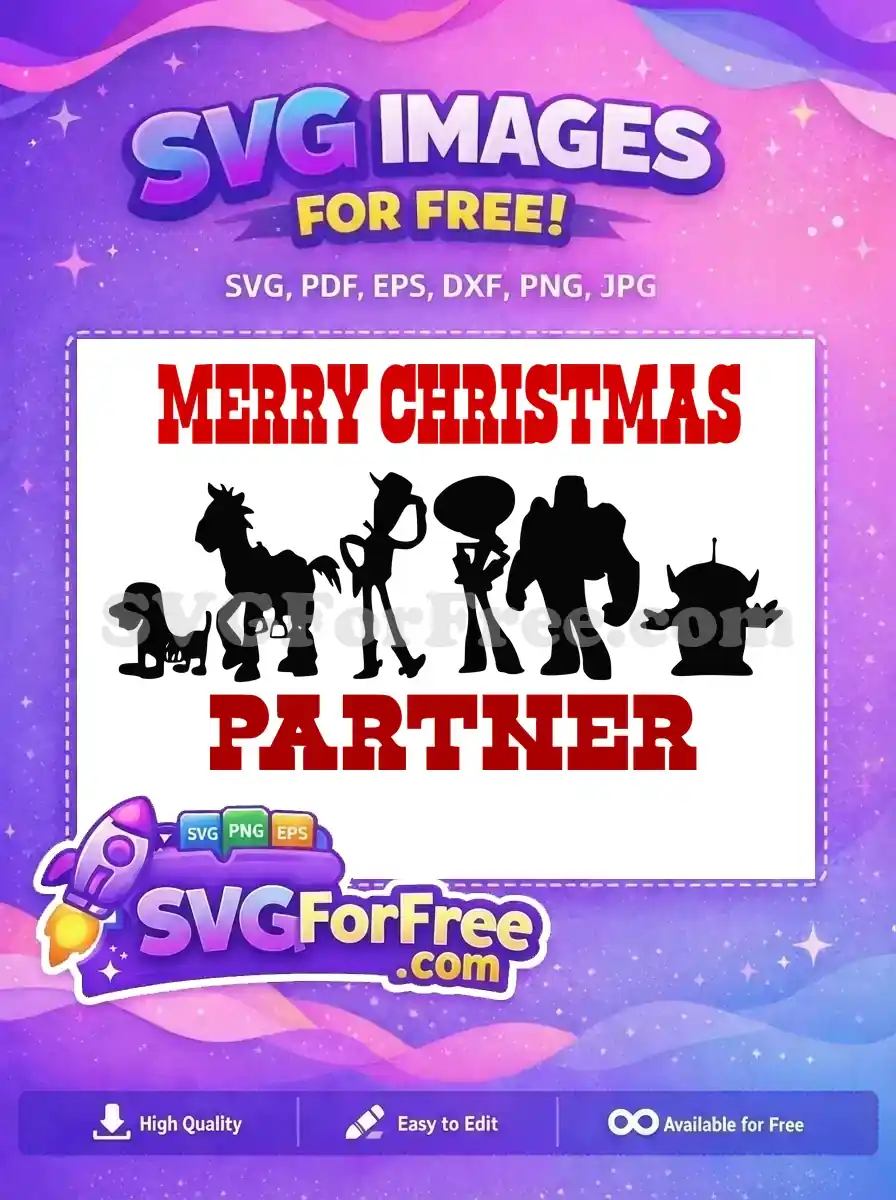 Free Silhouette Characters Free Christmas Merry Toy Story Free SVG