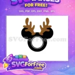 Free Black Mickey Reindeer Free Christmas Headband Free SVG - Instant Download