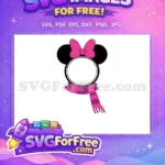 Free Pink Bow Free Winter Scarf Minnie Christmas Free SVG - Instant Download