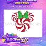Free Candy Swirls Free Green Bow Christmas Holiday Free SVG - Instant Download